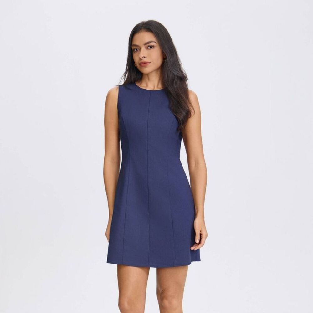 Women's Tie-Back Mini A-Line Dress - A New Day Navy Blue M
